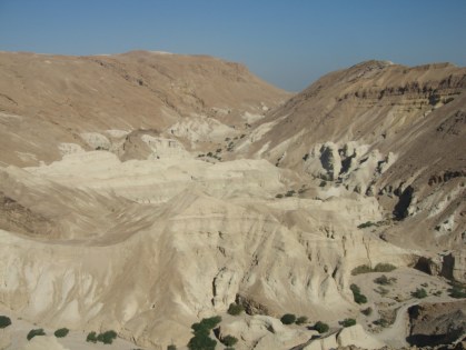 View of Nahal Zohar and where we started our hike