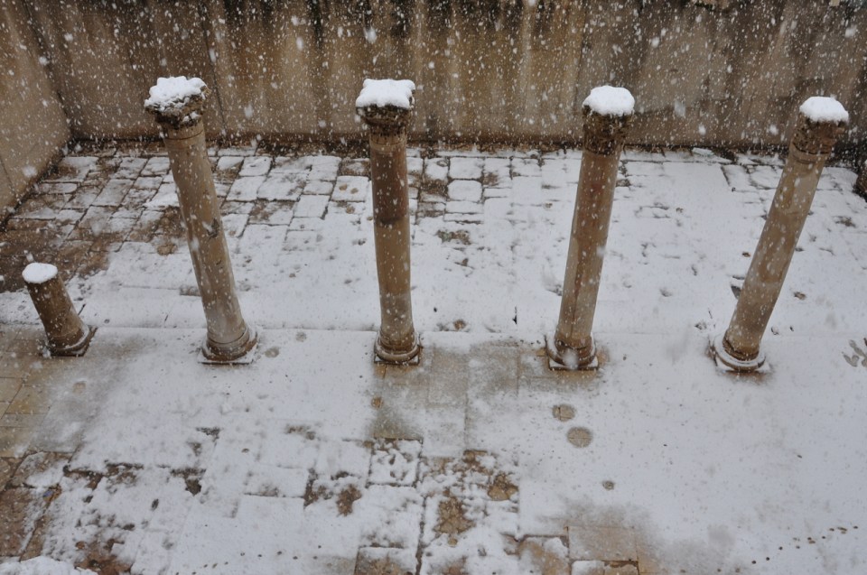 Byzantine cardo in snow